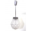 Chrompende mit Art Deco Glasschirm