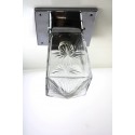 Deckenlampe im Otto Wagner Stil, Messing vernickelt, Kristallglas