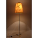 Stehlampe im Auböck Stil, Grasschirm, 1950er