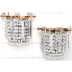 Paar Kristall Wandlampen, 1960er, von Maderna