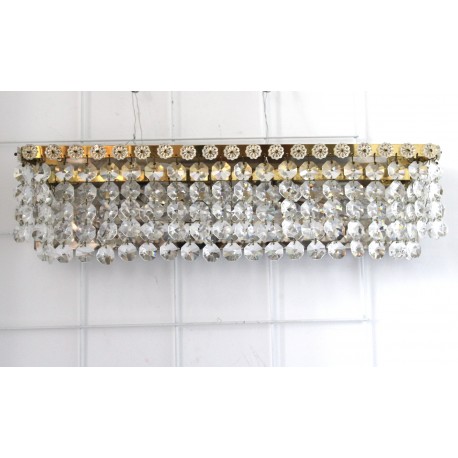 Kristall Wandlampe, 3 x E14, 1950er